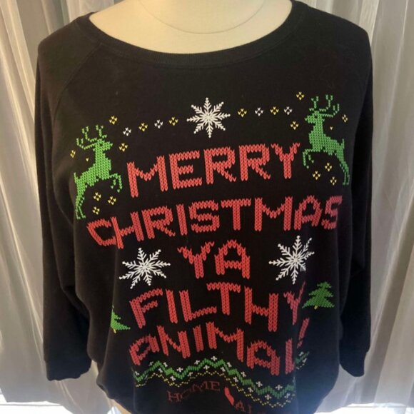 Torrid size 4 Home Alone Black Raglan Holiday Sweatshirt - Picture 8 of 10